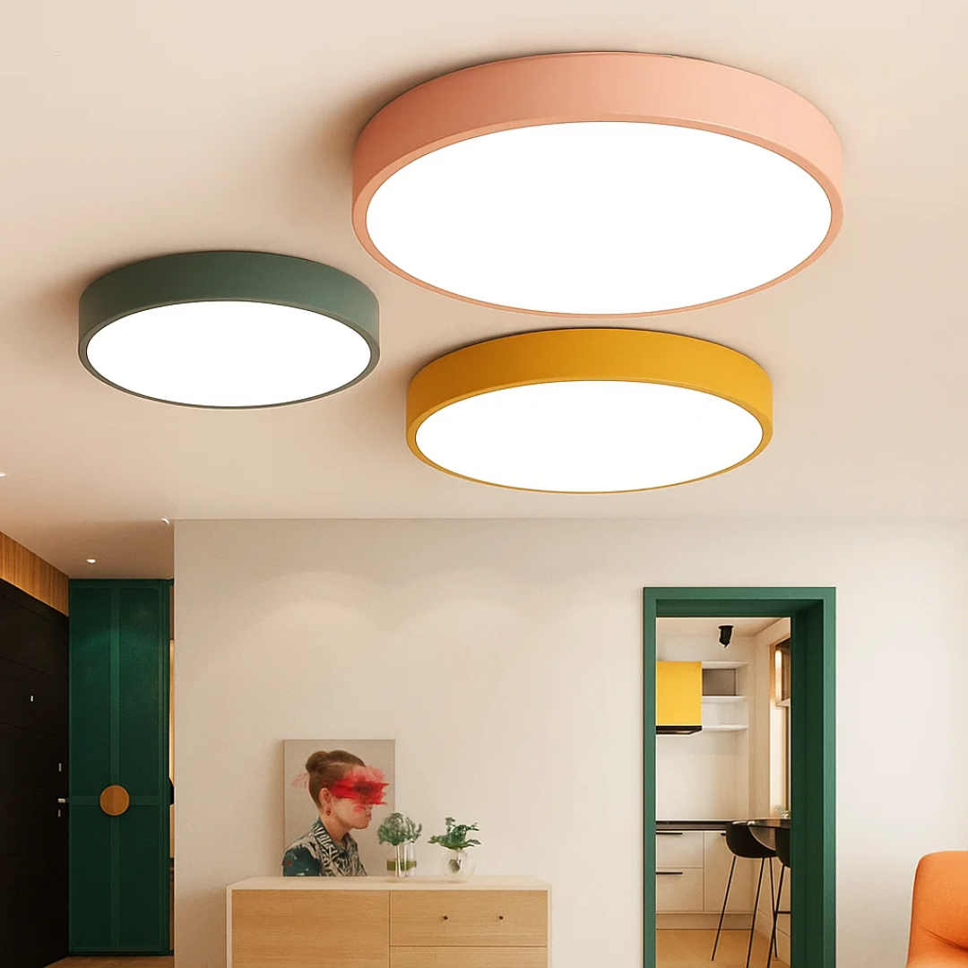 GlowRing | Ceiling Light – Ultra-Slim LED with Pastel Elegance