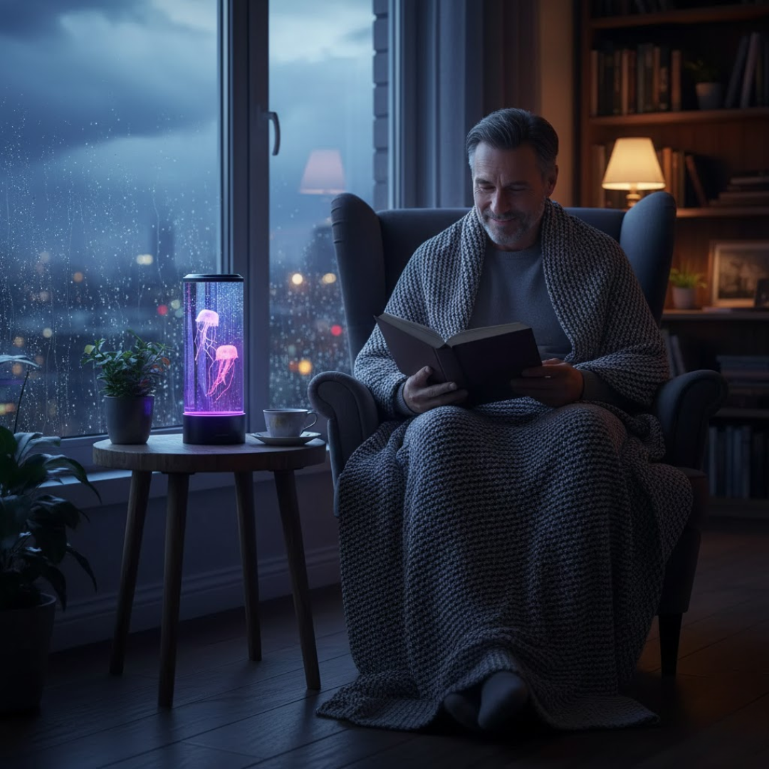 OceanGlow | LED Jellyfish Lamp – Calming Design & Stress Relief Lighting