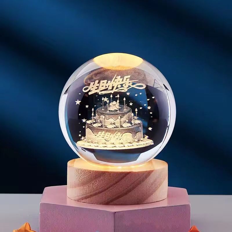 CrystalGlow | LED Table Lamp – 3D Crystal Design & Elegant Lighting