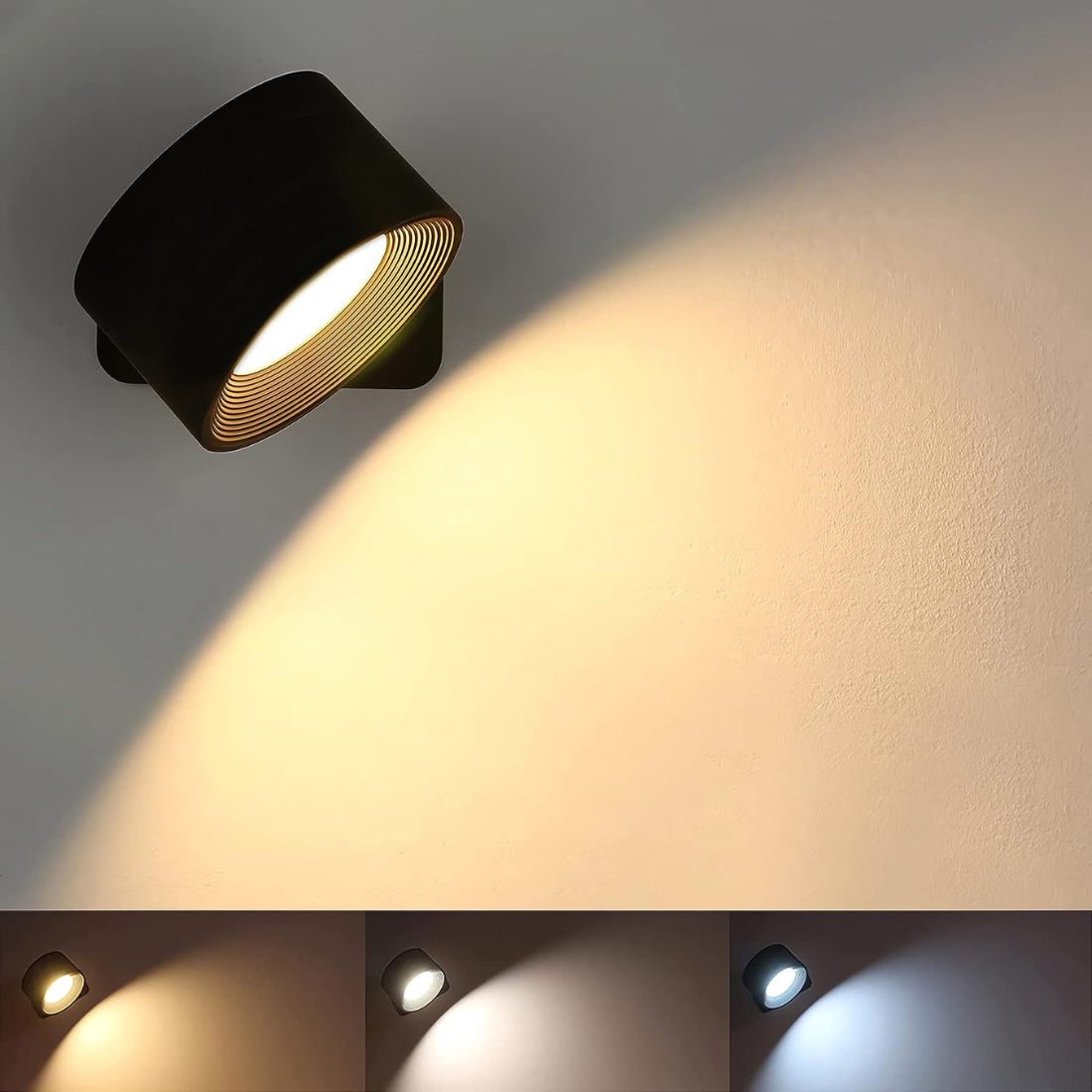 GlowFlex | Wireless Wall Light – Touch Control & 360° Rotation