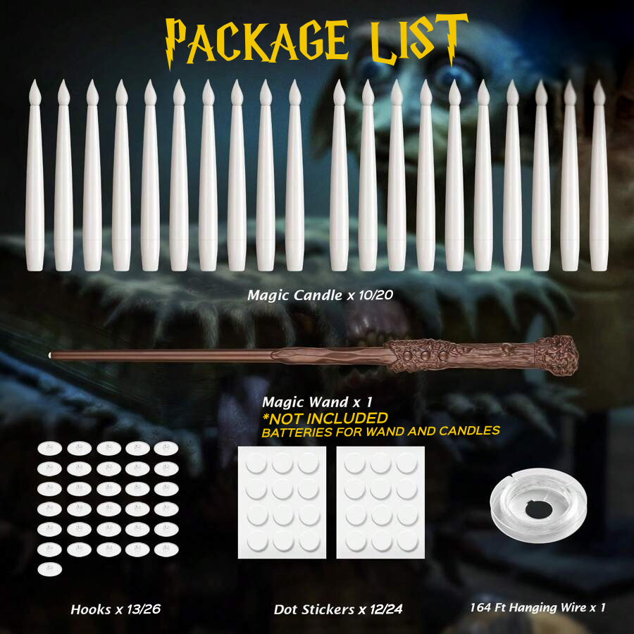 Levitara - Flameless Floating Taper Candle Set Decoluxe.co.uk