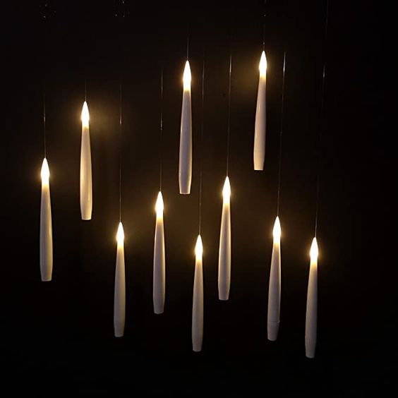 Levitara - Flameless Floating Taper Candle Set Decoluxe.co.uk