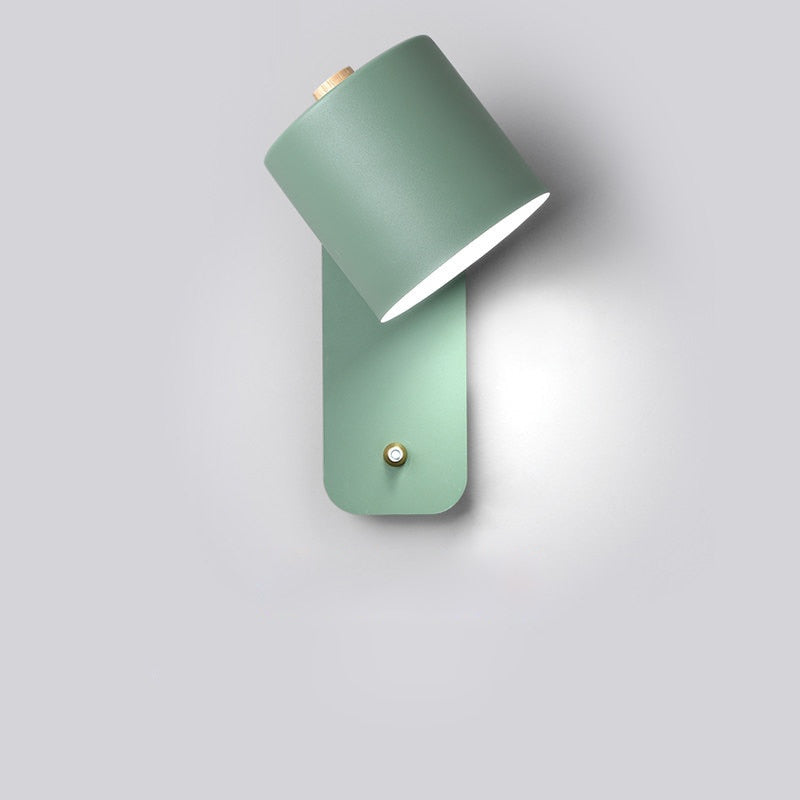 Lumivex - Cylindrical LED Indoor Wall Light With Switch Green Decoluxe.co.uk