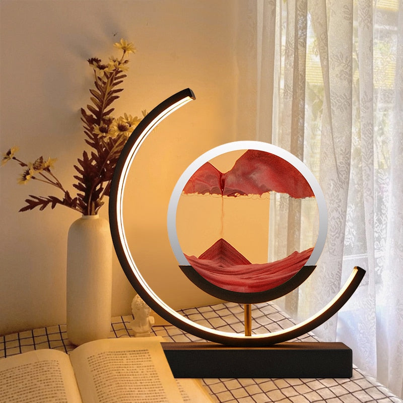TranquilGlow | Sand Table Lamp – Relaxing Art Light for Calm Spaces