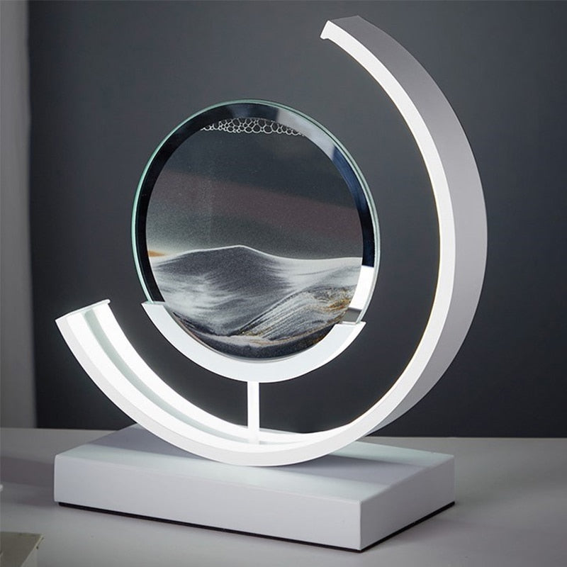 TranquilGlow | Sand Table Lamp – Relaxing Art Light for Calm Spaces