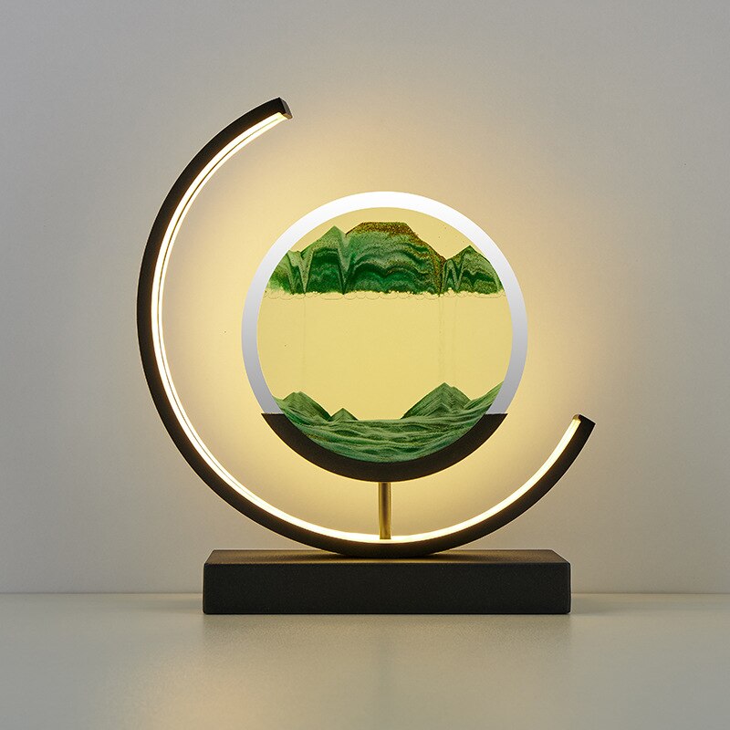 TranquilGlow | Sand Table Lamp – Relaxing Art Light for Calm Spaces