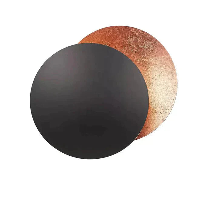 CelestAura | LED Wall Lamp – Golden Discs & Soothing Glow Copper Black Wall Light Fixtures Decoluxe.co.uk