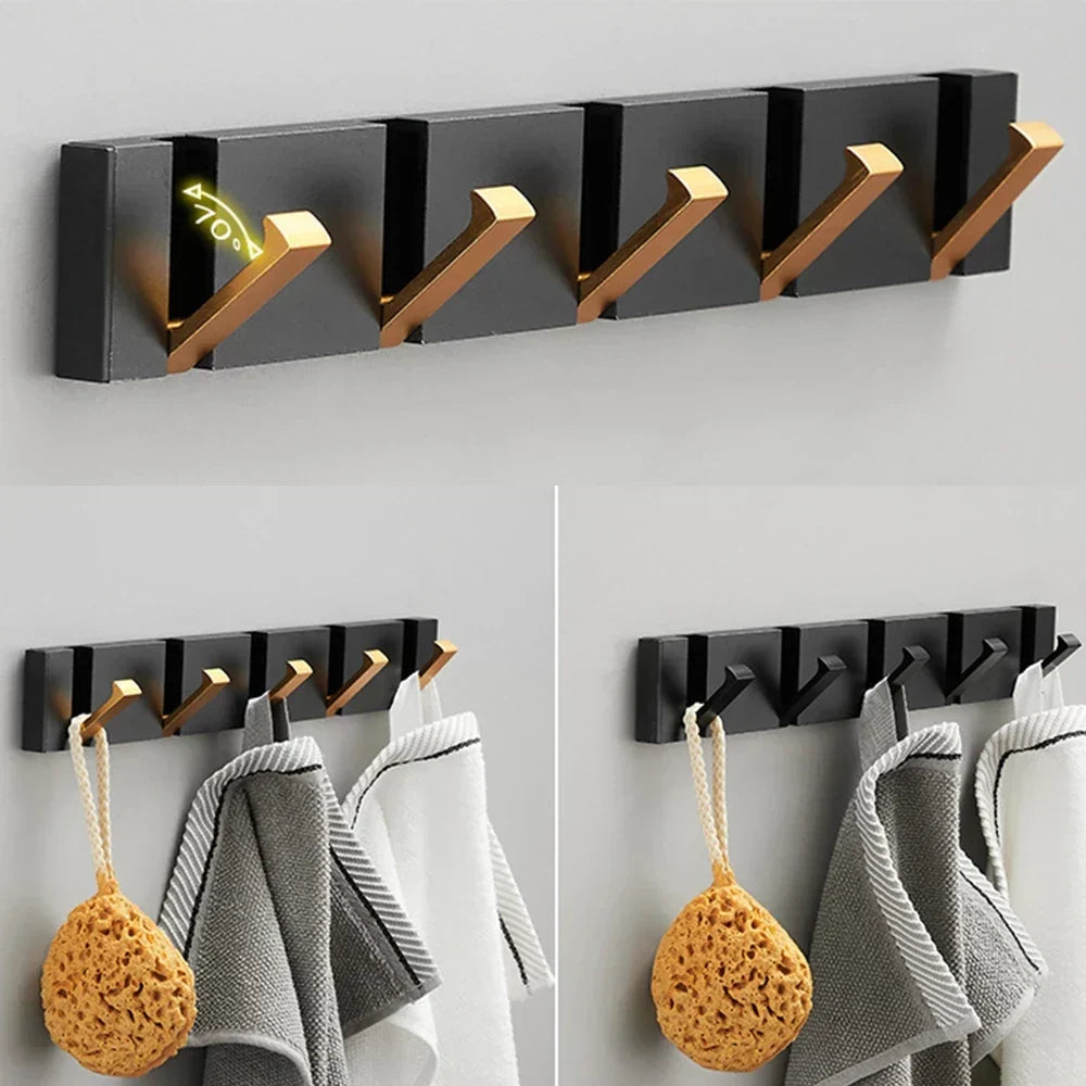 CleanLine | Wall Hook – Luxury Foldable Functionality Gold 5 Hooks Utility Hooks Decoluxe.co.uk