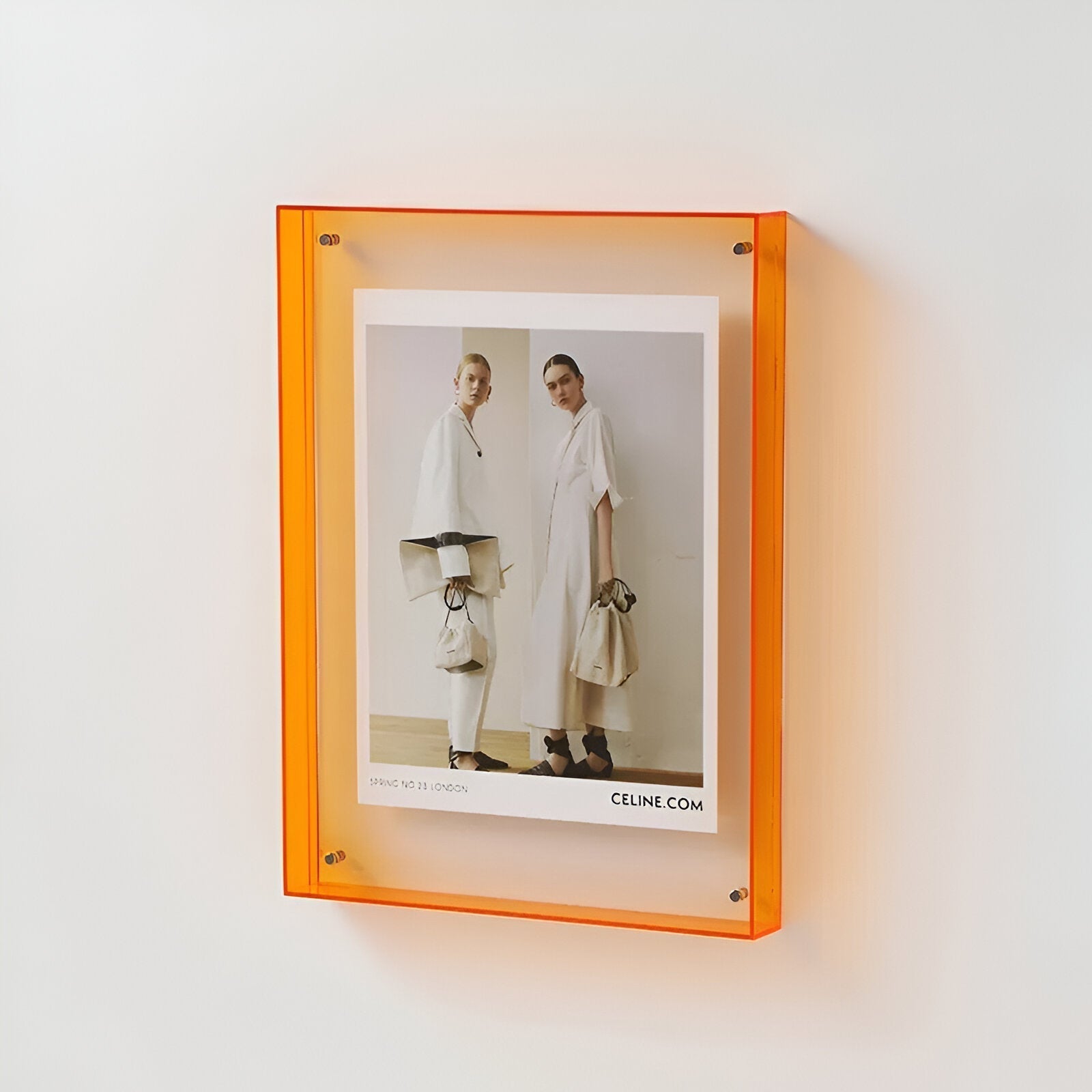 ClearVista | Photo Frame – Modern Acrylic Display Orange Decoluxe.co.uk