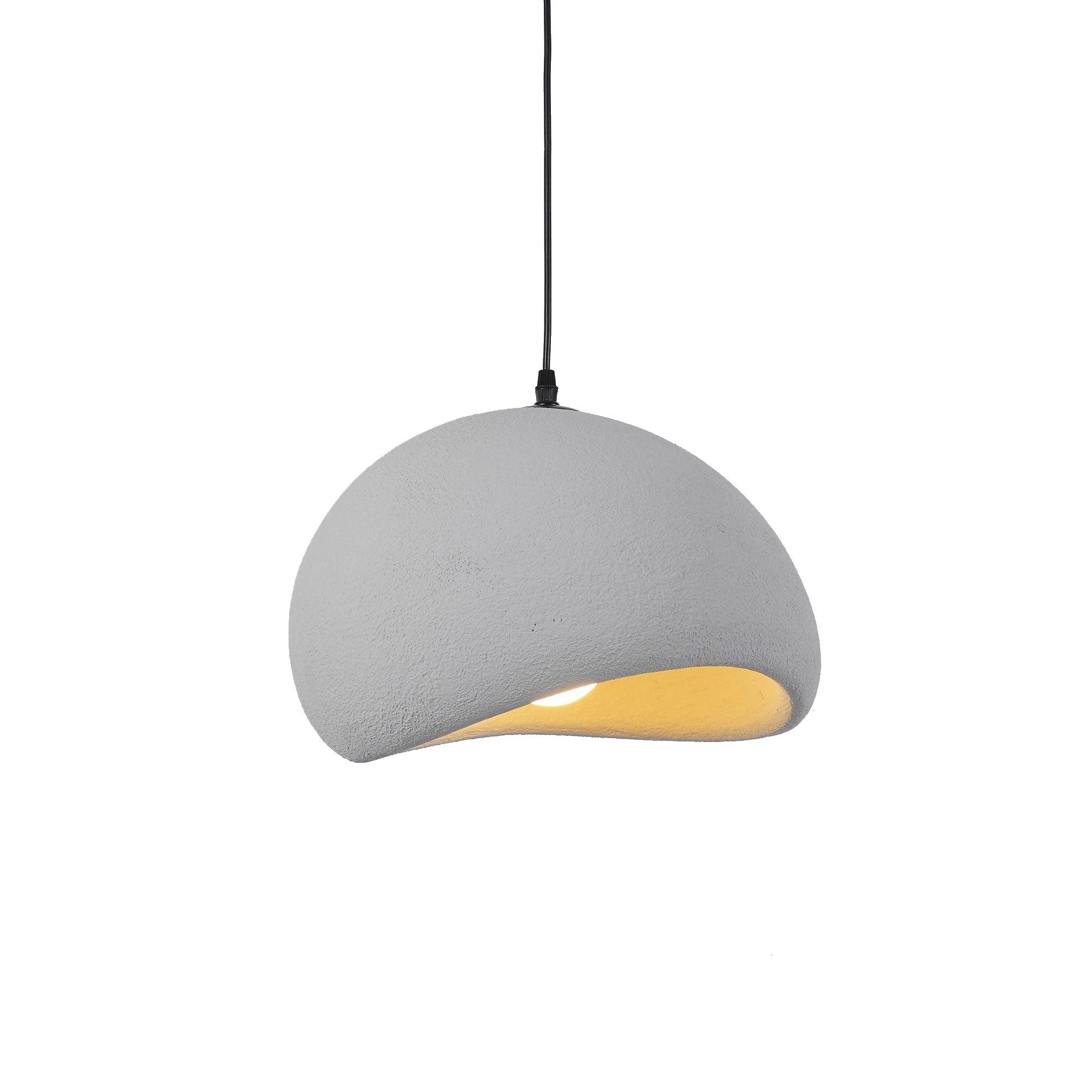 CloudLoom | Pendant Light – Dreamy Cloud-Inspired Ambiance Diameter 15.7 in x 9 in (40 x 23 cm) Grey & Black Hanging Wire Decoluxe.co.uk