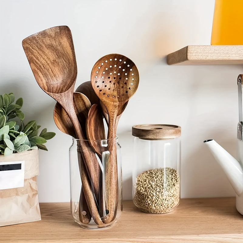 EcoSavor | Wooden Utensil Set – Stylish Sustainable Cooking Decoluxe.co.uk