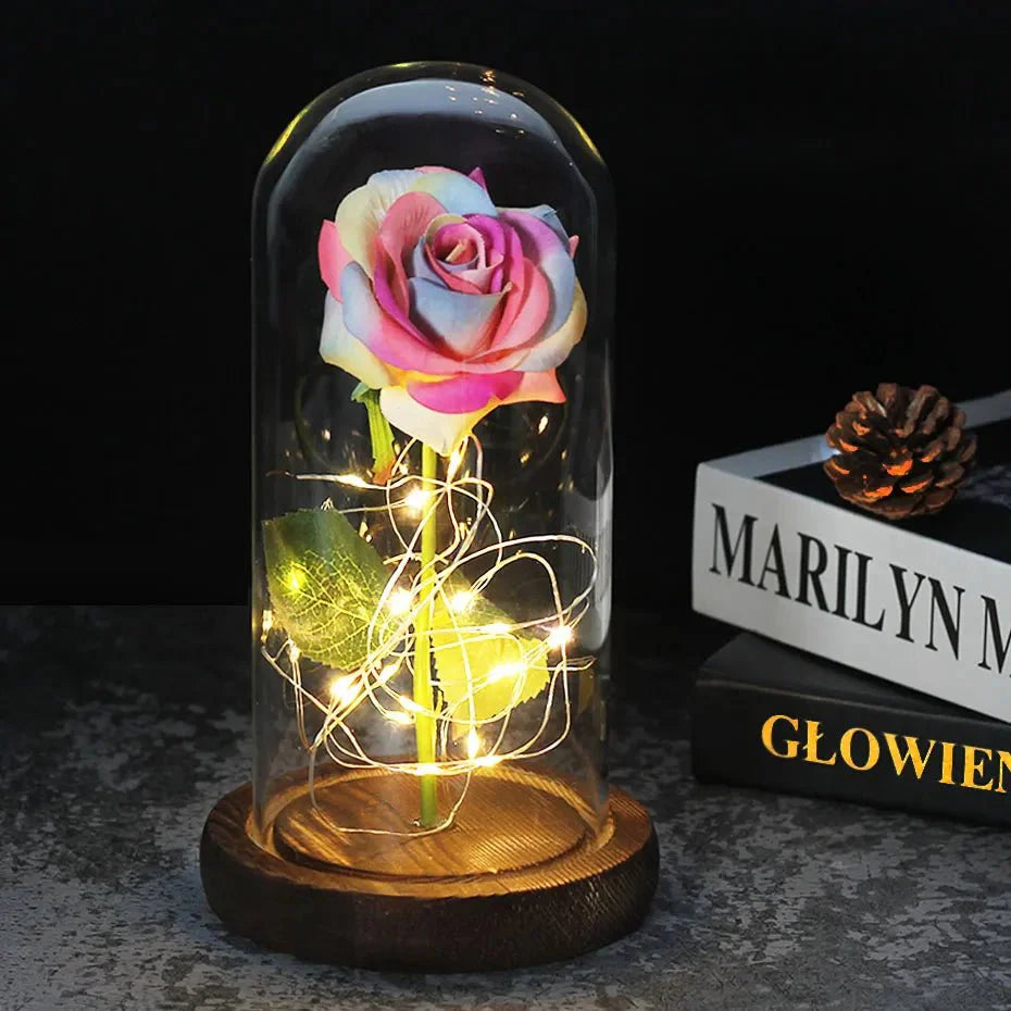 EternalBloom | Preserved Rose – Warm LED Glow Classic Dark Rainbow Decoluxe.co.uk