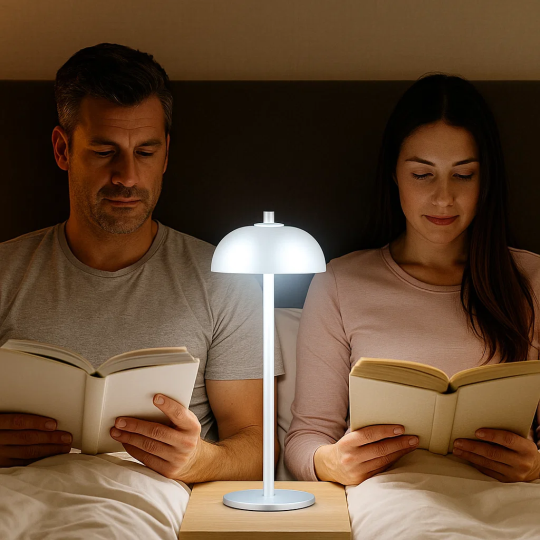 GlowEase | Wireless Table Lamp – Touch Control & 40H Battery Life White 12 x 4.7 x 3.9 in (30.48 × 11.94 × 9.91 cm) Table Lamps Decoluxe.co.uk