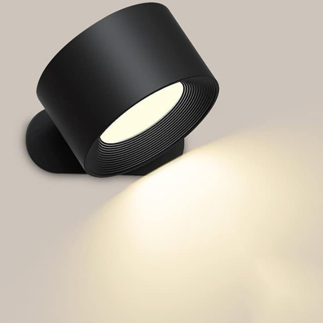 GlowFlex | Wireless Wall Light – Touch Control & 360° Rotation Black 6.30 × 2.95 in (16 x 7.5cm) Wall Light Fixtures Decoluxe.co.uk