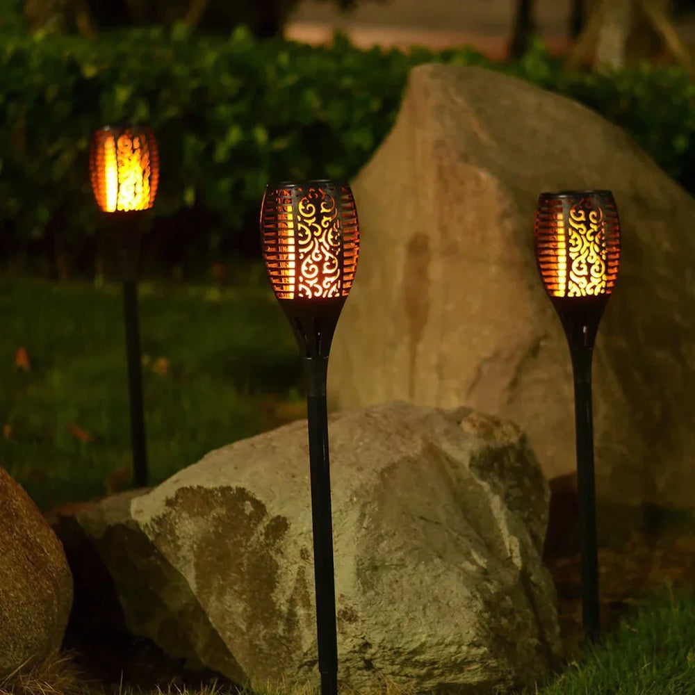 GlowTorch | Solar Garden Torches – Ambient Lighting for Walkways Decoluxe.co.uk