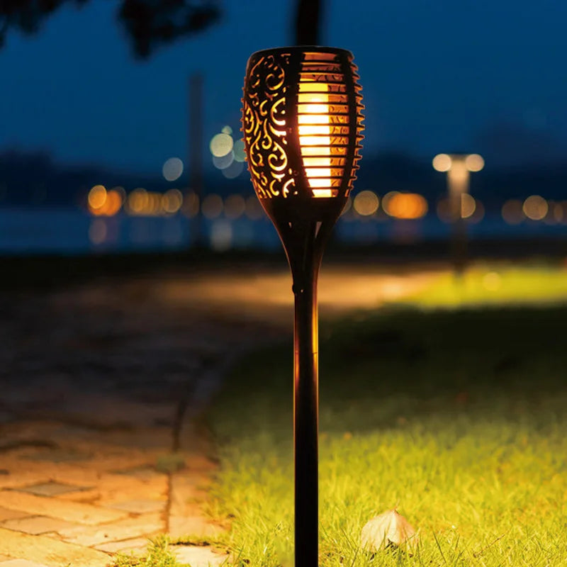 GlowTorch | Solar Garden Torches – Ambient Lighting for Walkways Set of two torches Landscape Pathway Lighting Decoluxe.co.uk