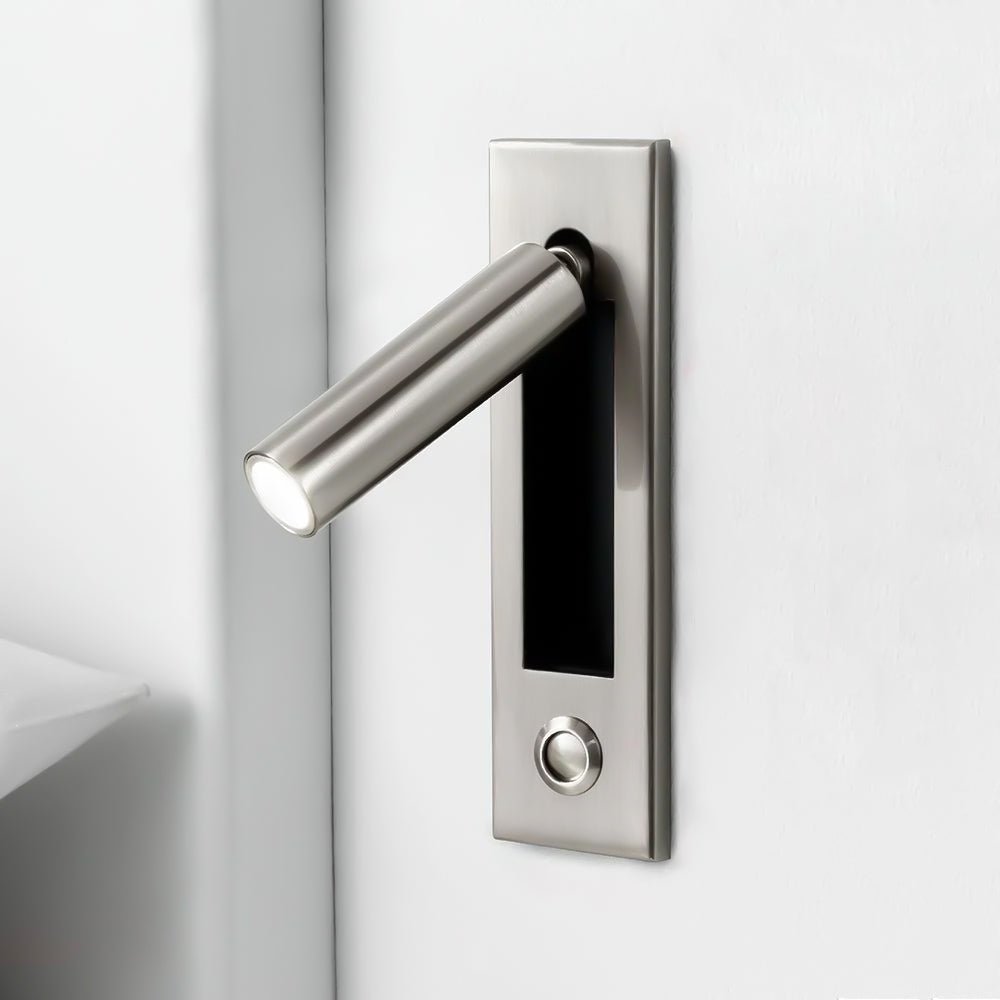 HaloEdge | Wall Sconce – Space-Saving Adjustable Bedside Lamp Chrome Dia 1.9 inch x 7 inch cylinder (5cm x H 17.8cm) Wall Light Fixtures Decoluxe.co.uk