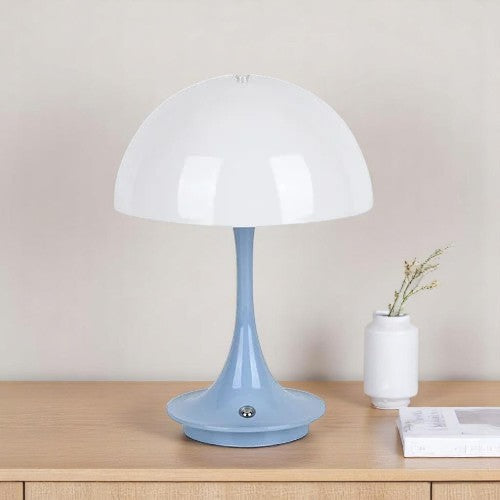 LumaMush | Wireless Mushroom Lamp – Warm Scandinavian Glow Blue 9 in x 6.2 in (23 cm x 16 cm) Table lamps Decoluxe.co.uk