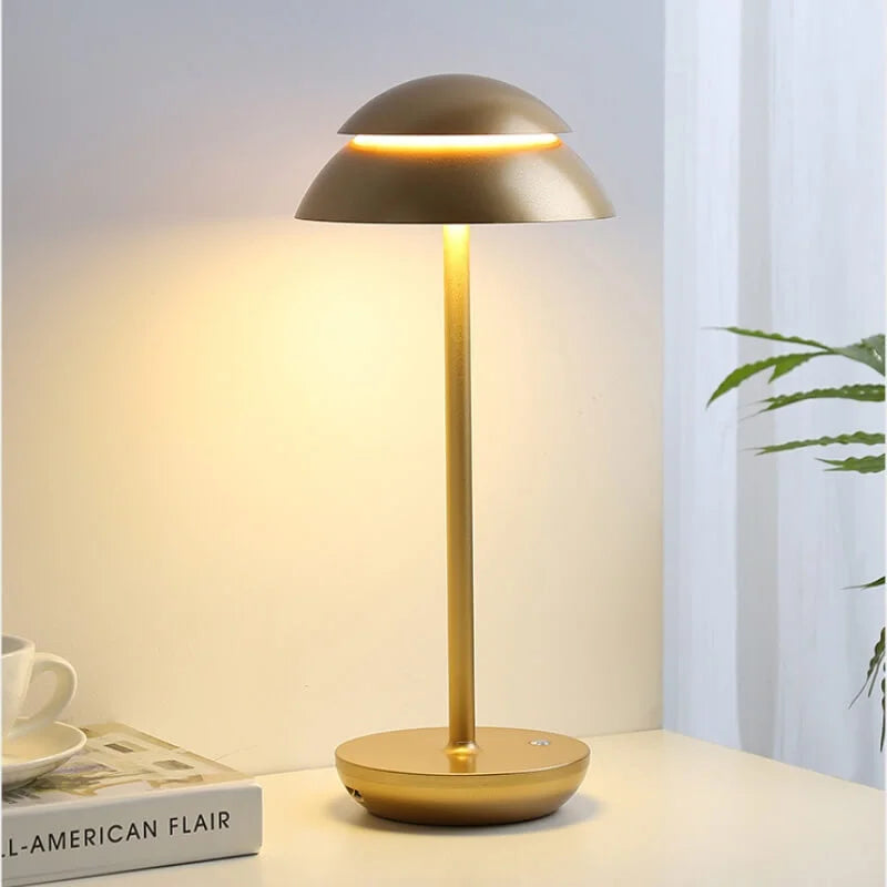 LumiEase | Wireless Table Lamp – Scandinavian Design & Touch Control Gold 13.4 in x 5.9 in (34 cm x 15 cm) Table Lamps Decoluxe.co.uk
