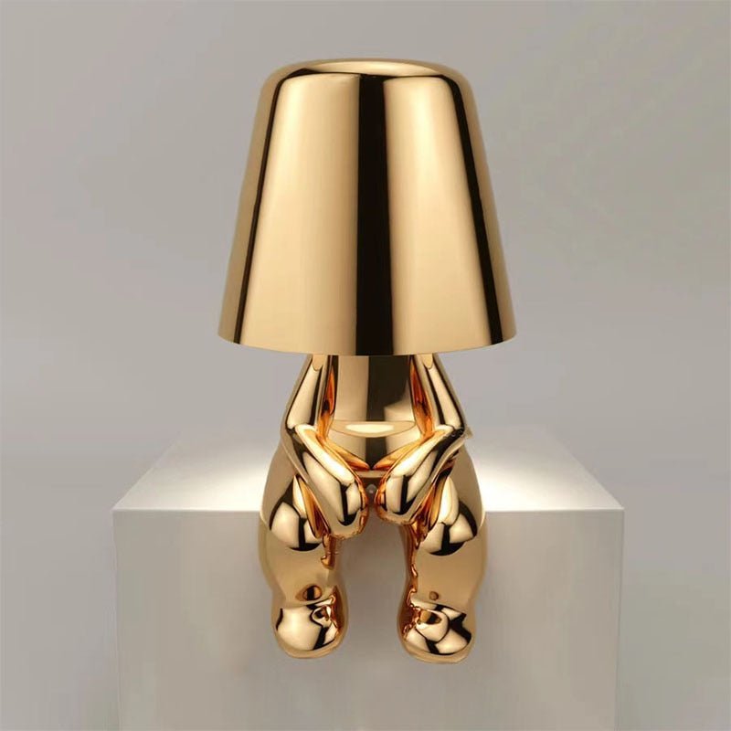 LumiHaven | LED Table Lamp – Customisable Modern Lighting Gold Seated 9.8 × 5.9 × 17.7 in (25 × 15 × 45 cm) Decoluxe.co.uk