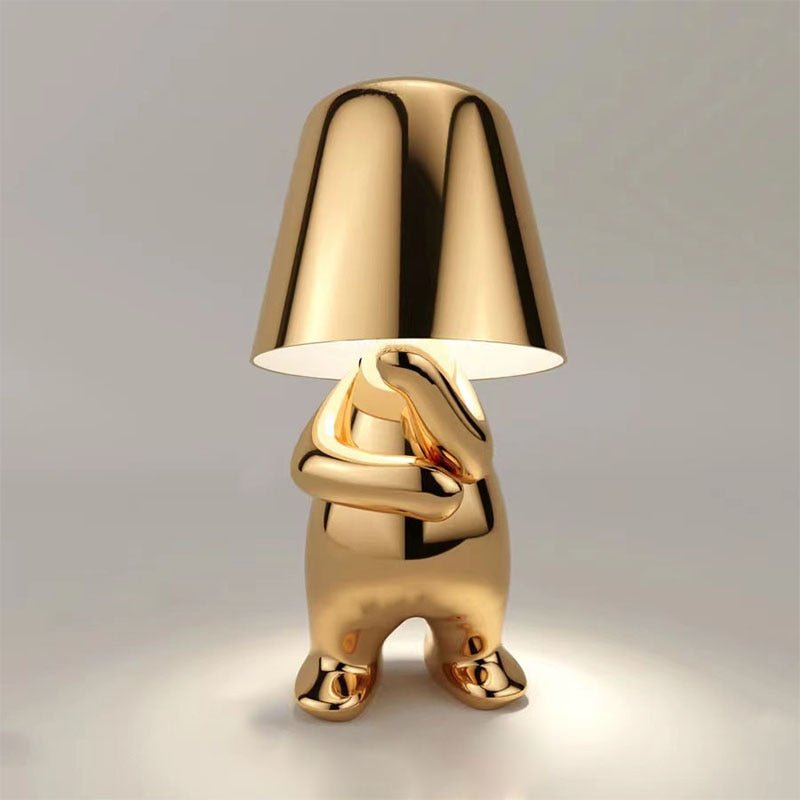LumiHaven | LED Table Lamp – Customisable Modern Lighting Gold Thoughtful 9.8 × 5.9 × 17.7 in (25 × 15 × 45 cm) Decoluxe.co.uk