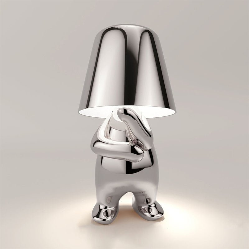 LumiHaven | LED Table Lamp – Customisable Modern Lighting Silver Thoughtful 9.8 × 5.9 × 17.7 in (25 × 15 × 45 cm) Decoluxe.co.uk