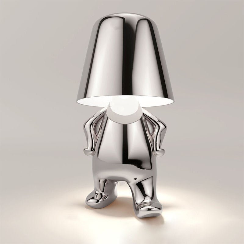 LumiHaven | LED Table Lamp – Customisable Modern Lighting Silver Walking 9.8 × 5.9 × 17.7 in (25 × 15 × 45 cm) Decoluxe.co.uk