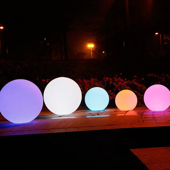 LuminAura | Spherical LED Garden Light – 16-Colour Ambient Glow Landscape Pathway Lighting Decoluxe.co.uk