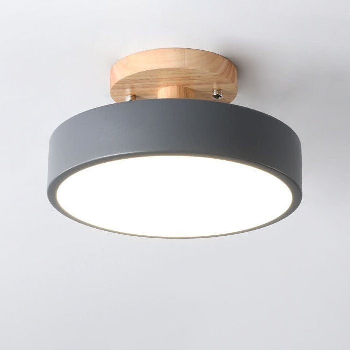 NordicAura | Wooden Ceiling Lamp – Energy-Saving Integrated LED Grey Medium Ceiling Light Fixtures Decoluxe.co.uk