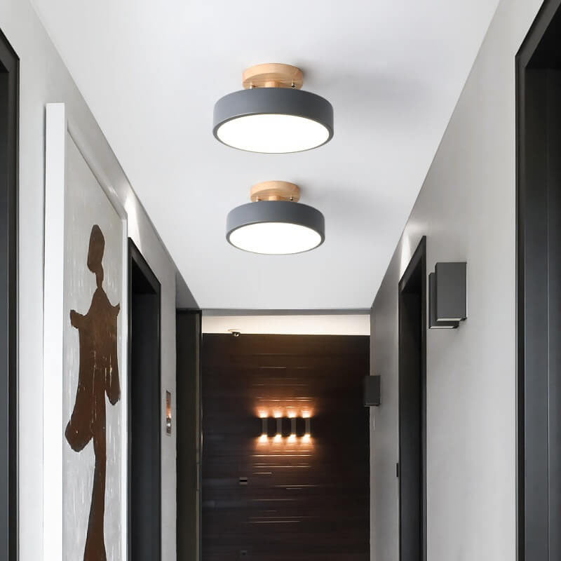 NordicAura | Wooden Ceiling Lamp – Energy-Saving Integrated LED Grey Ceiling Light Fixtures Decoluxe.co.uk