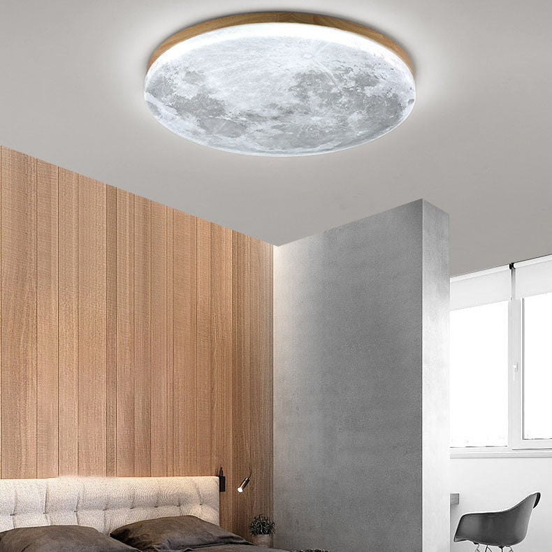 NordicVista | Flush Mount Ceiling Light – Energy-Saving Integrated LED Wood White Light Ceiling Light Fixtures Decoluxe.co.uk