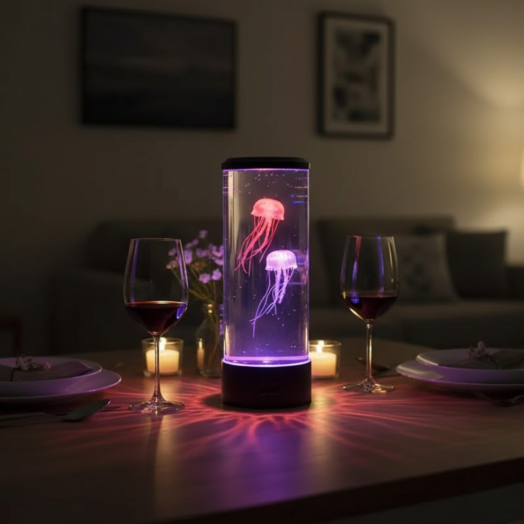 OceanGlow | LED Jellyfish Lamp – Calming Design & Stress Relief Lighting Table Lamps Decoluxe.co.uk