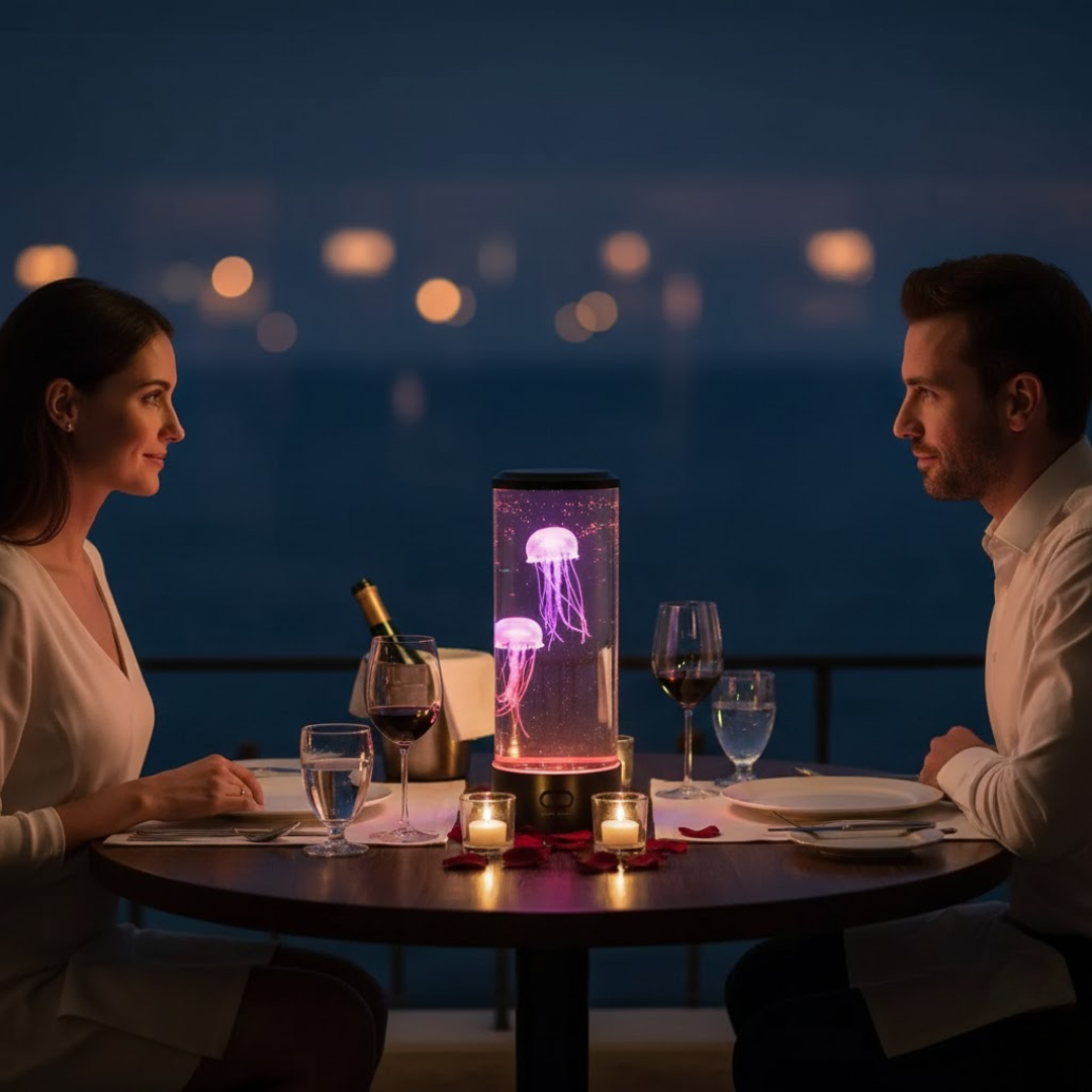 OceanGlow | LED Jellyfish Lamp – Calming Design & Stress Relief Lighting Table Lamps Decoluxe.co.uk