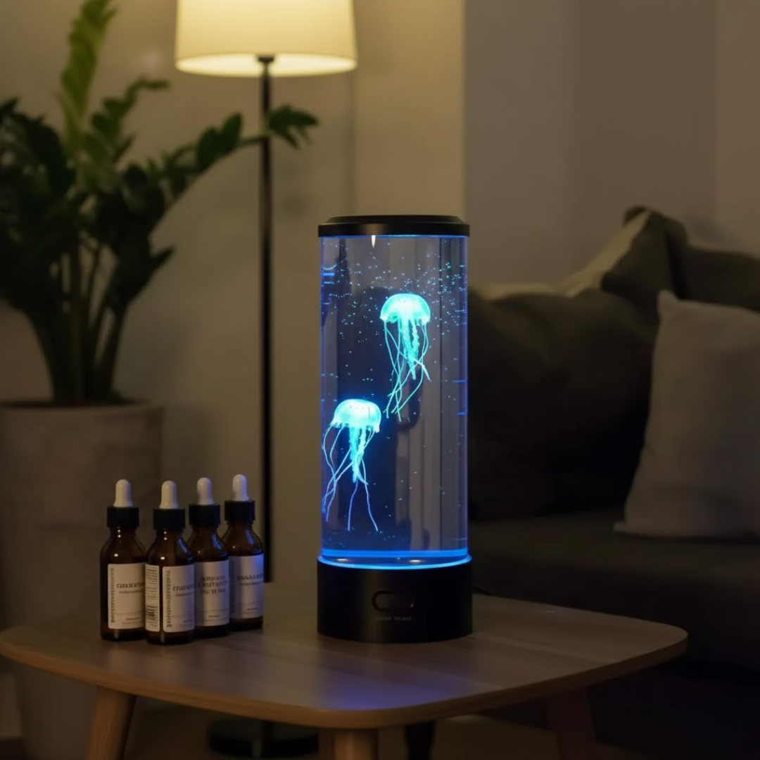 OceanGlow | LED Jellyfish Lamp – Calming Design & Stress Relief Lighting Table Lamps Decoluxe.co.uk