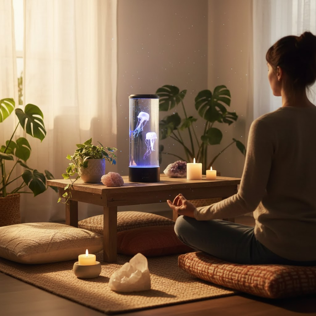 OceanGlow | LED Jellyfish Lamp – Calming Design & Stress Relief Lighting Table Lamps Decoluxe.co.uk