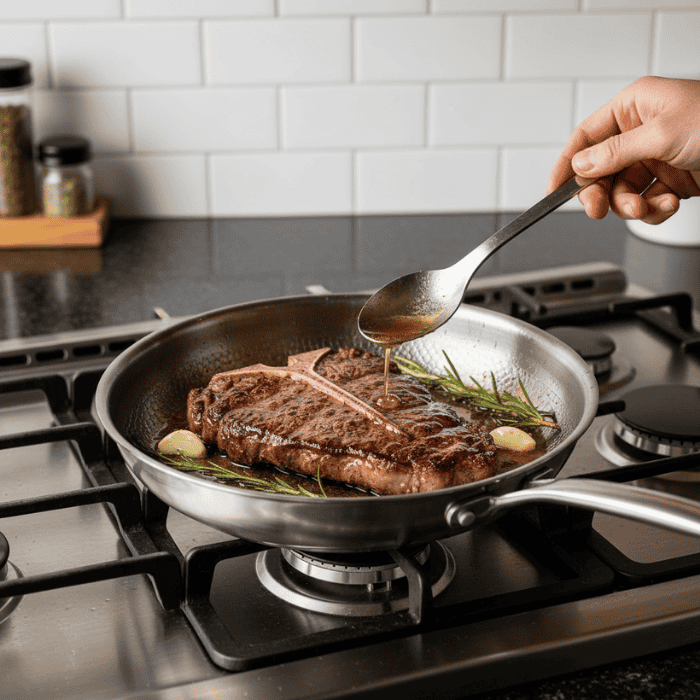 PureSear | Stainless Steel Frying Pan – Professional Natural Searing 26 cm (10.23 in) Decoluxe.co.uk