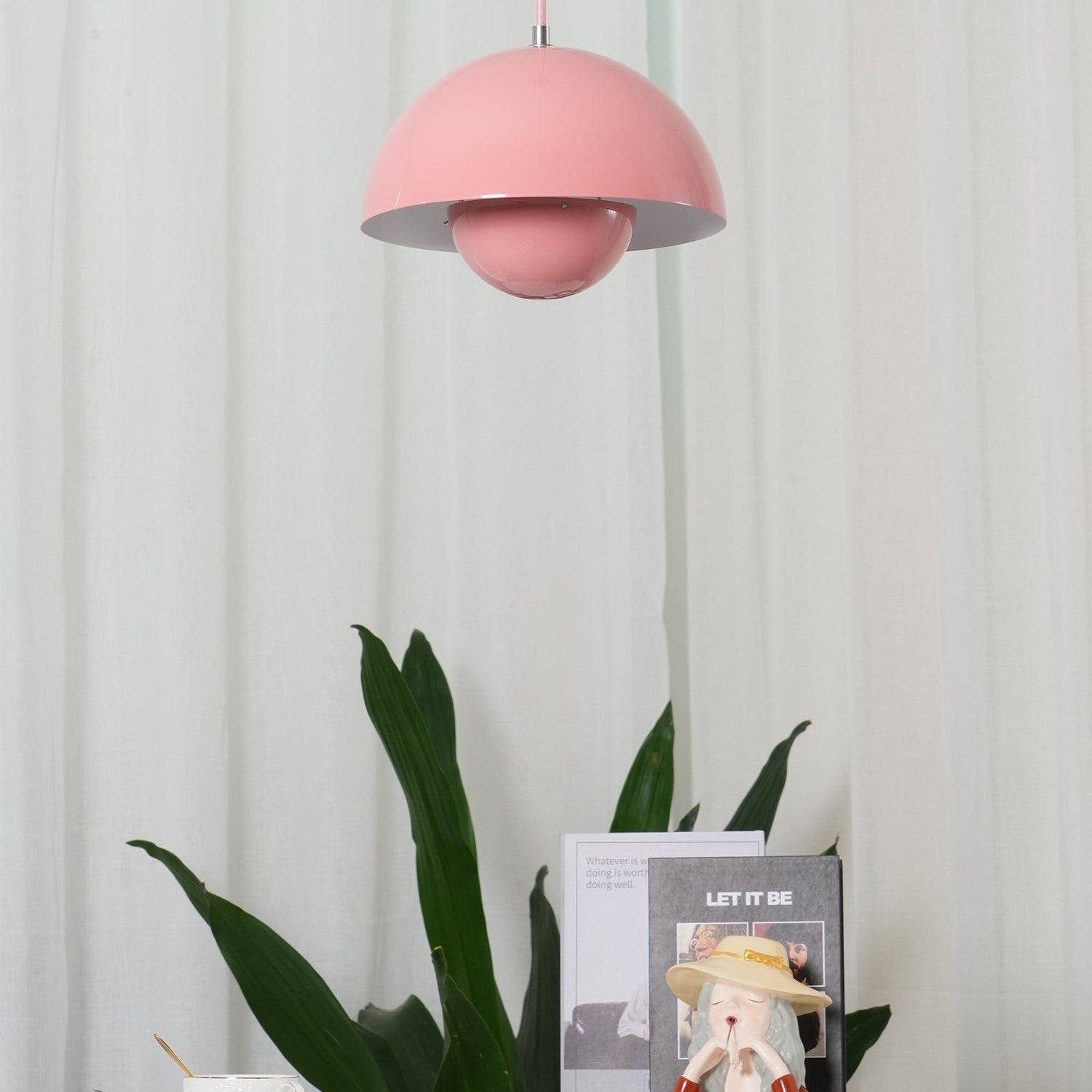 ScandiLuxe | LED Suspension – Adjustable Height & Soft Glow Pink 9 x 4 in (23 x 10 cm) Decoluxe.co.uk