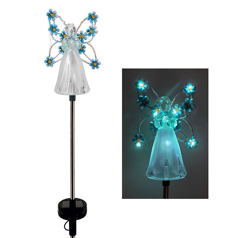 SereniGlow | Solar Angel LED Garden Light – Elegant Outdoor Illumination Blue 3.5 in (9 cm) Decoluxe.co.uk