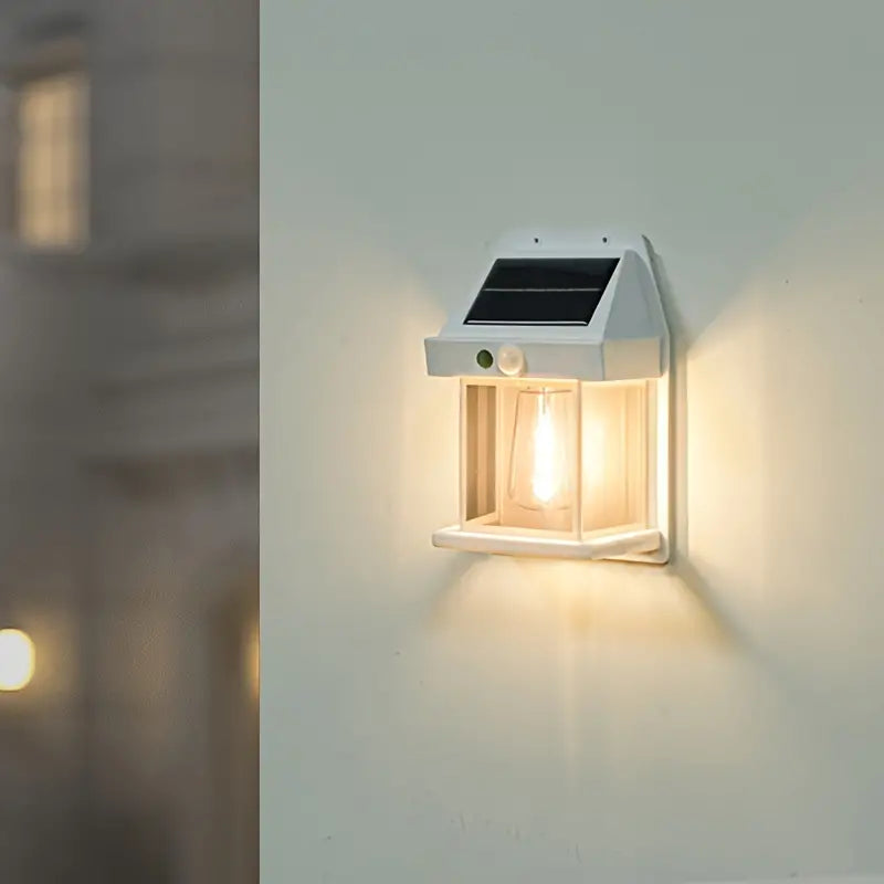 SolarGuard | Outdoor Wall Light – Motion Sensor & All-Night Illumination White 2.95 × 4.52 × 8.07 in (7.5 × 11.5 × 20.5 cm) Wall Light Fixtures Decoluxe.co.uk