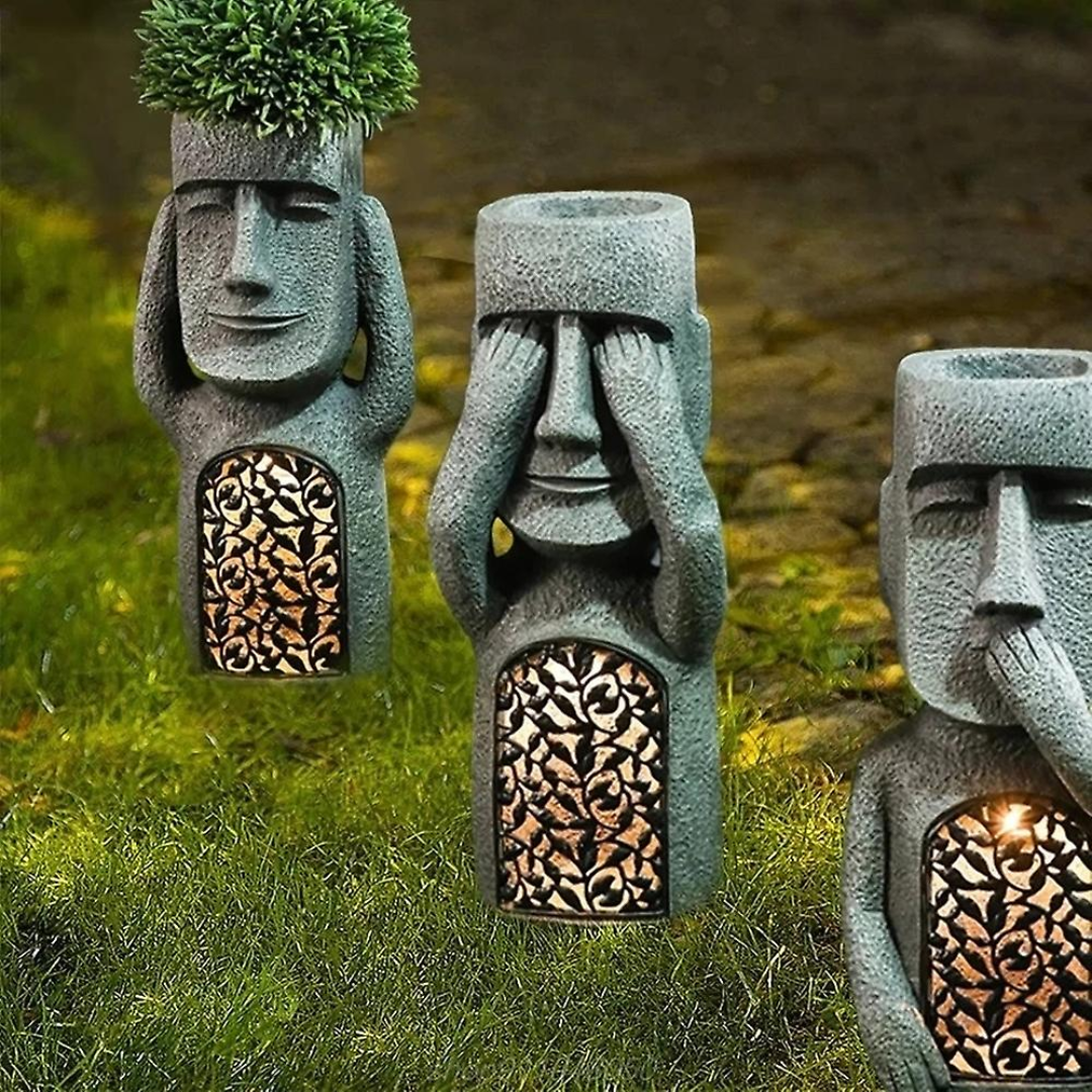 StoneGlow | Solar Garden Statue – Artistic Lighting with Cultural Charm Landscape Pathway Lighting Decoluxe.co.uk