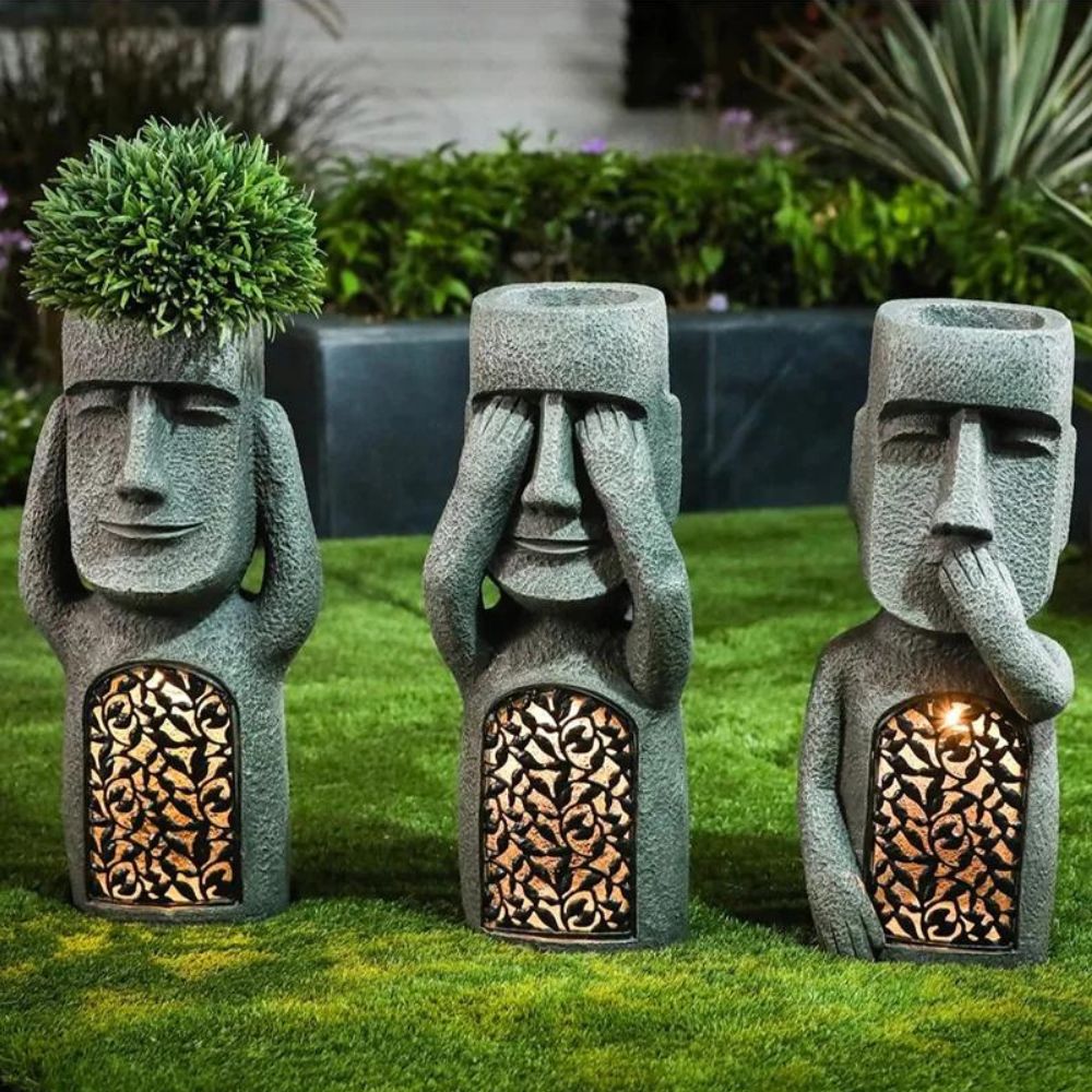 StoneGlow | Solar Garden Statue – Artistic Lighting with Cultural Charm Landscape Pathway Lighting Decoluxe.co.uk