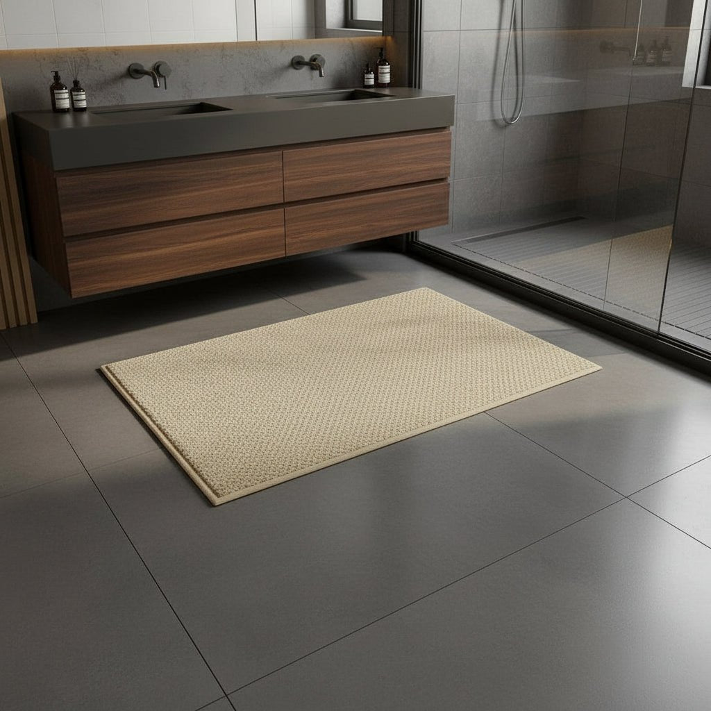 StoneWeave | Absorbent Entrance Mat – Modern Moisture-Retaining Barrier Beige Door Mats Decoluxe.co.uk