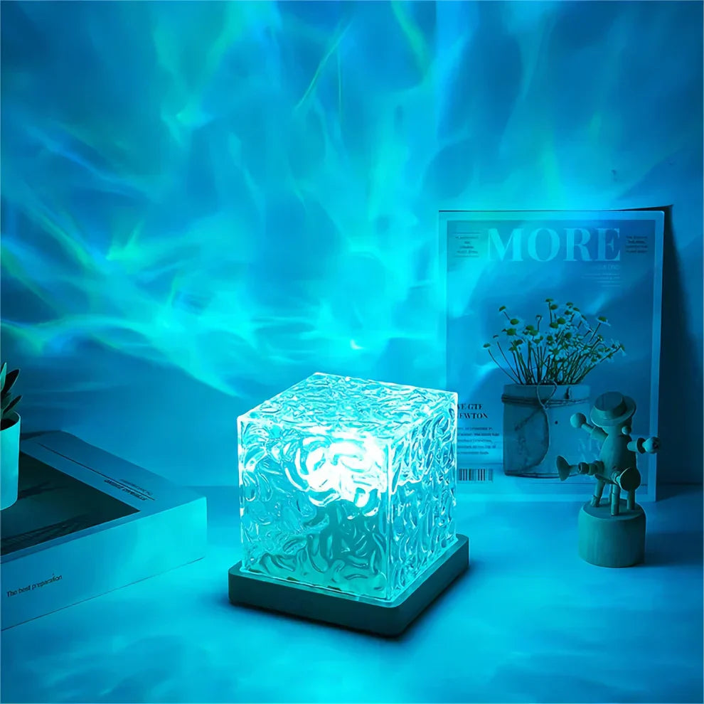 WaveGlow | LED Night Projector – Water Effects & Relaxing Ambience Table Lamps Decoluxe.co.uk
