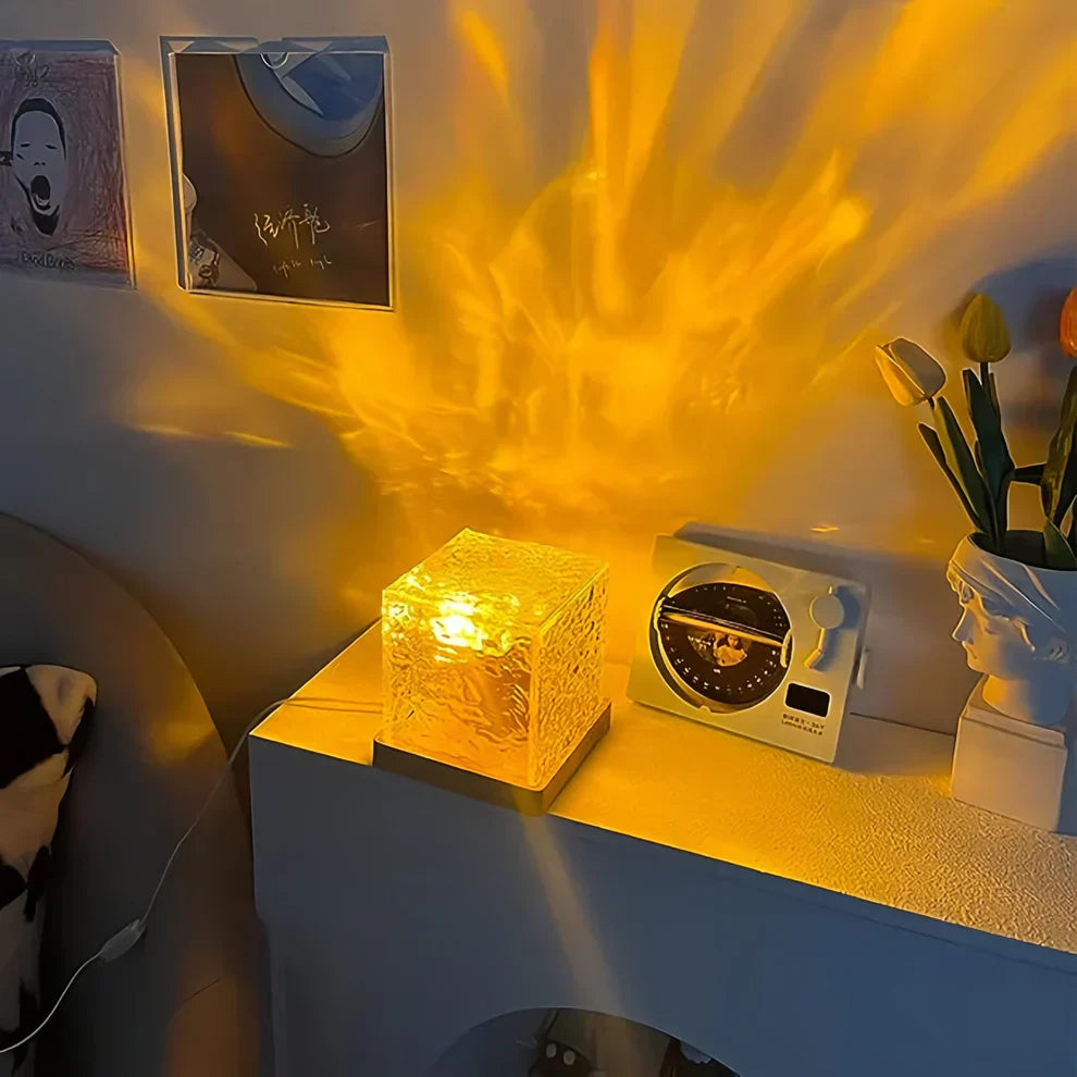WaveGlow | LED Night Projector – Water Effects & Relaxing Ambience Table Lamps Decoluxe.co.uk