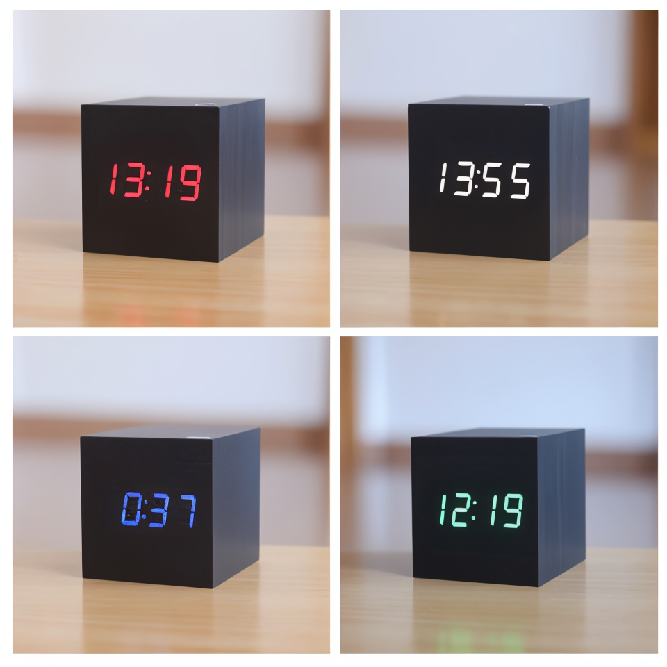 WoodTime | Alarm Clock – Elegant LED Display with Natural Wooden Design Decoluxe.co.uk