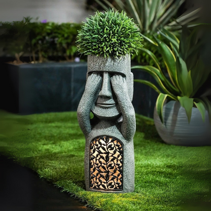StoneGlow | Solar Garden Statue – Artistic Lighting with Cultural Charm