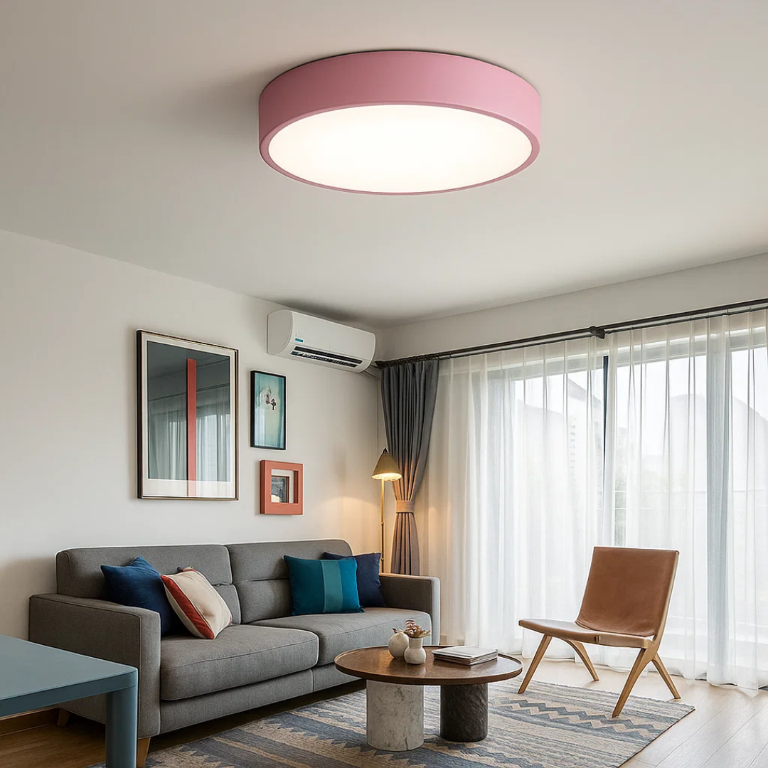 GlowRing | Ceiling Light – Ultra-Slim LED with Pastel Elegance