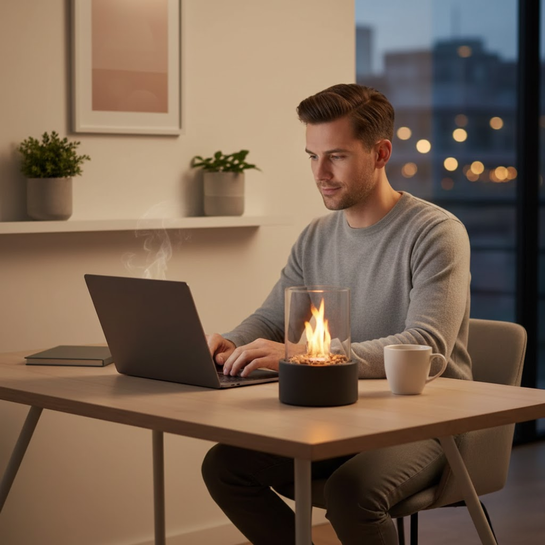 FlameAura | Bioethanol Table Fireplace – Smoke-Free Flame & Modern Design