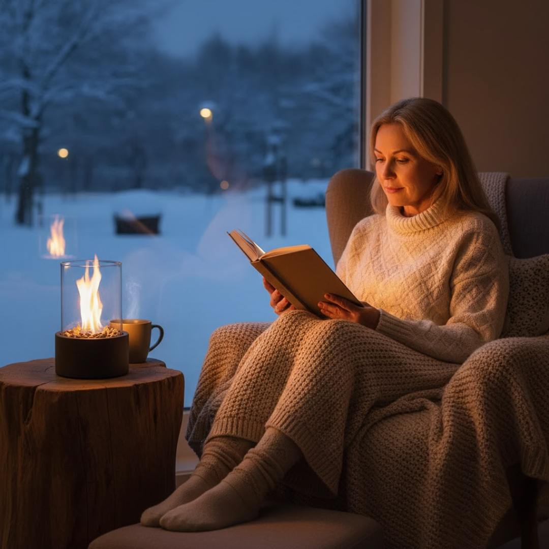 FlameAura | Bioethanol Table Fireplace – Smoke-Free Flame & Modern Design