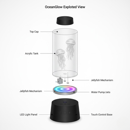 OceanGlow | LED Jellyfish Lamp – Calming Design & Stress Relief Lighting